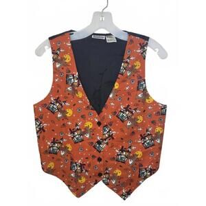Vintage 90's Halloween Themed Women's Vest with Button Closure